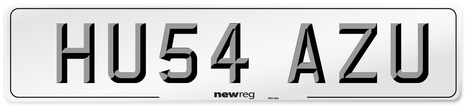 HU54 AZU Number Plate from New Reg